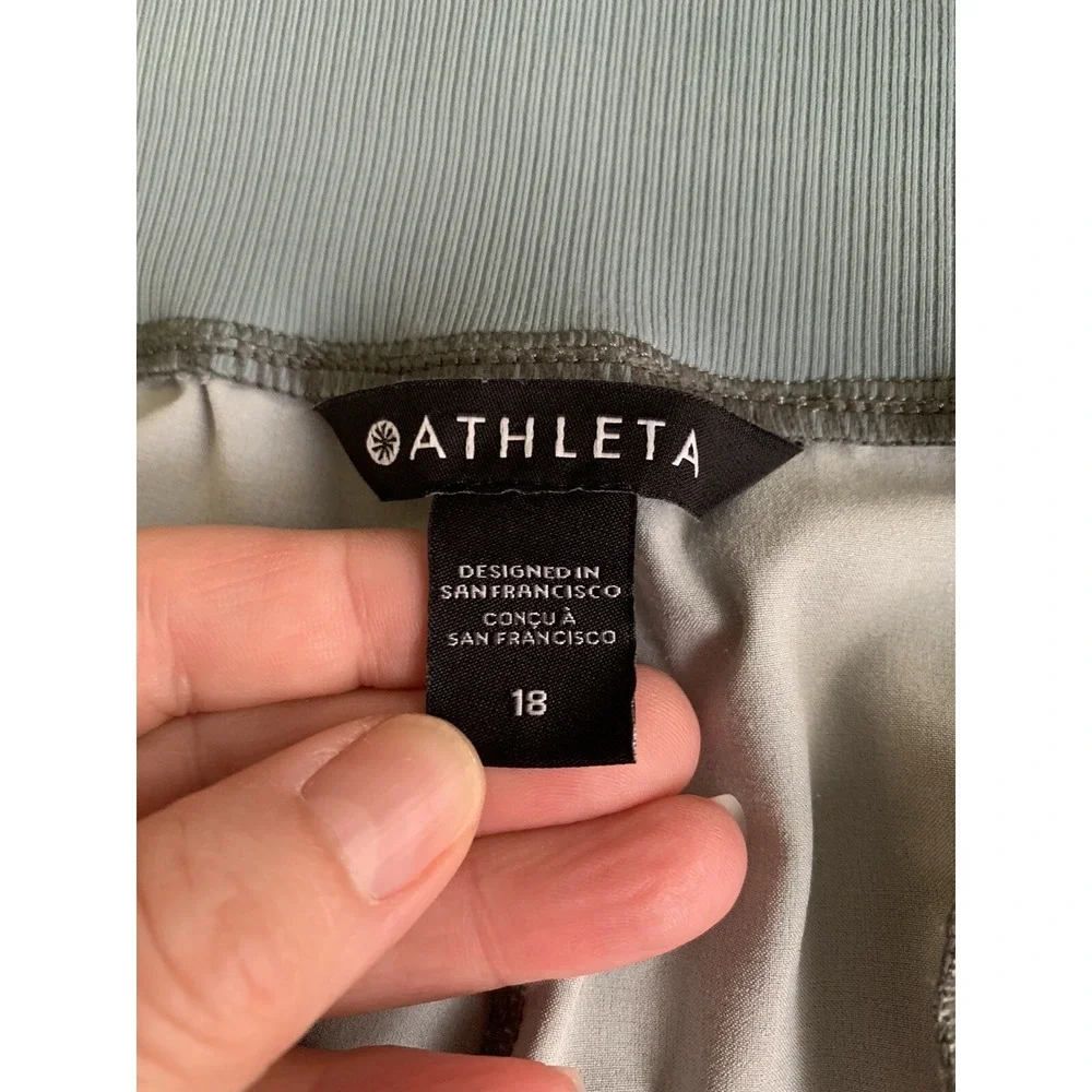 Athleta Womens Pants 18 Green‎ Athleisure Workout Slim Lounge Nolita Tie Dye